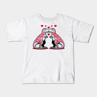 Dinosaur Love T-Shirt, Cute T-Rex Graphic Tee, Unisex Adult Clothing, Valentine's Day Shirt, Heart Pattern, Novelty Top Kids T-Shirt